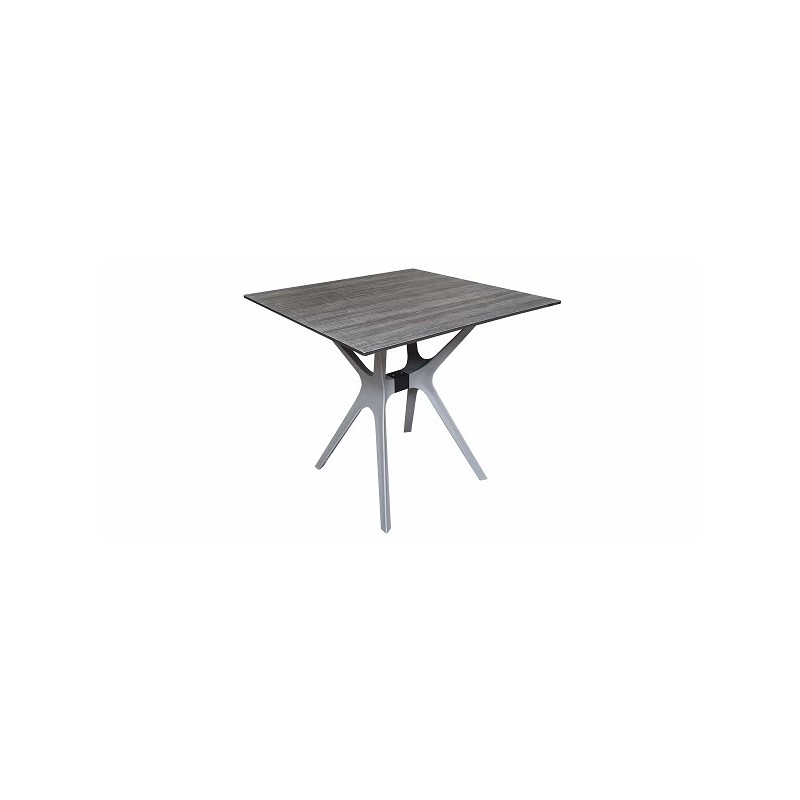 Table de jardin Jasper 80x80cm plastique gris foncé