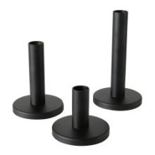 Boltze Home Bougeoir Set Malko 3 pièces métal rond Ø9xH16cm noir