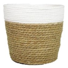 Panier avec bord blanc et intérieur en plastique Ø17,5xh14cm