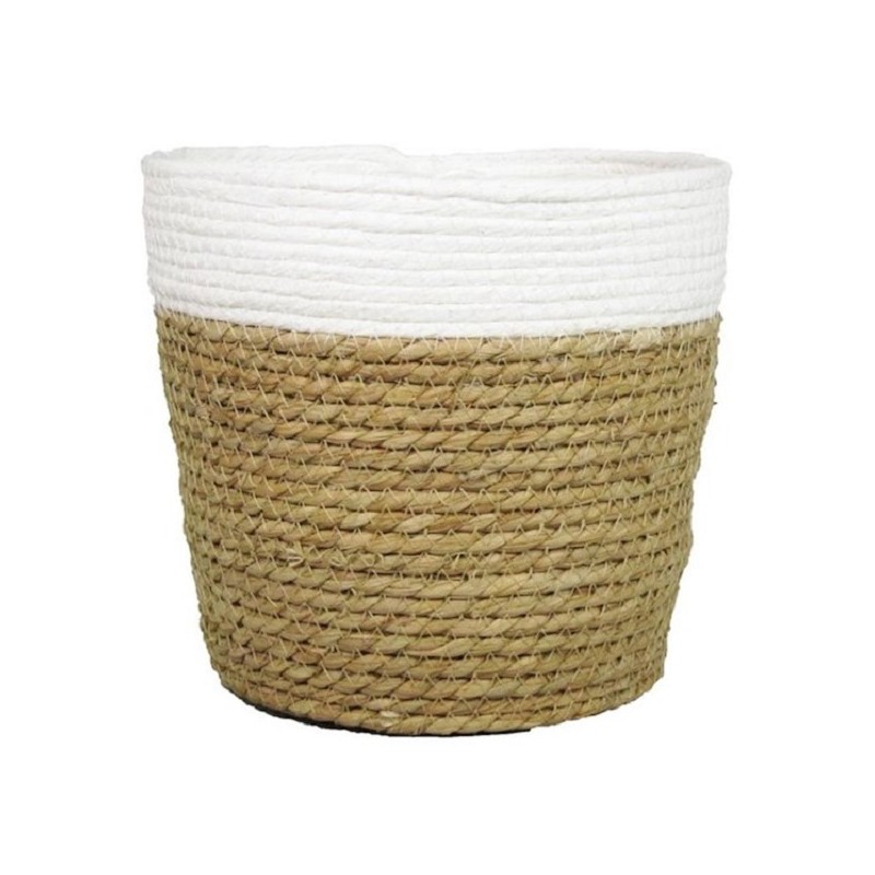 Panier avec bord blanc et intérieur en plastique Ø17,5xh14cm