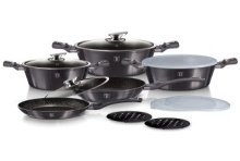 Berlingerhaus Pannenset 5-delig met accessoires Metalic Line Carbon Pro Edition