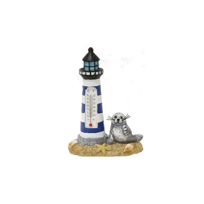 Phare thermomètre avec sceau 7x4,5x10cm