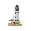 Phare thermomètre avec mouette 7x4,5x10cm