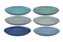 Plat Bleu boite de 6 pièces Ø23x6cm