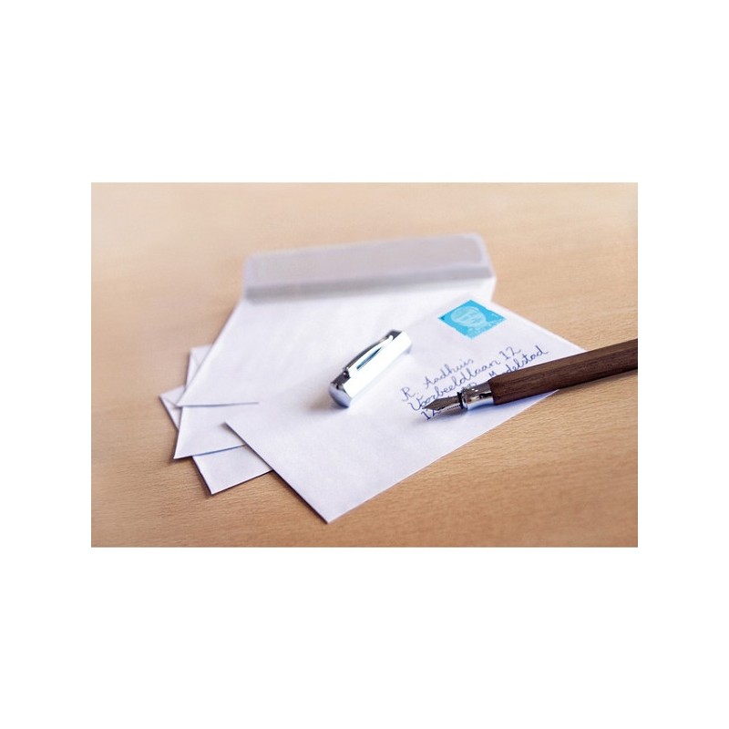 Raadhuis Enveloppes 114x162 C6 service bande adhésive blanc 80gr 100pcs autocollant