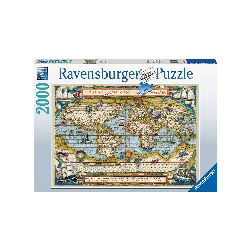 Ravensburger Puzzel De wereld rond, wereldkaartpuzzel 2000 stukjes