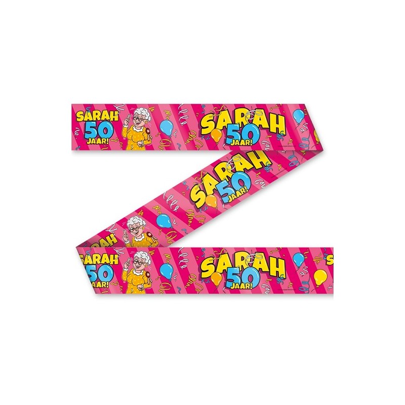 Paperdreams Party Tape - Sarah 50 jaar cartoon