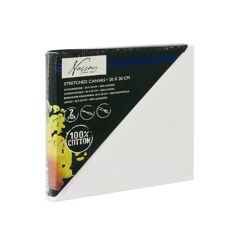 Grafix Canvas spierraam 20x20cm 2 stuks 100% katoen