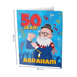 Paperdreams Panneaux de fenêtre - Abraham 50 ans 60x45cm
