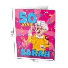 Paperdreams Panneaux de fenêtre - Sarah 50 ans 60x45cm