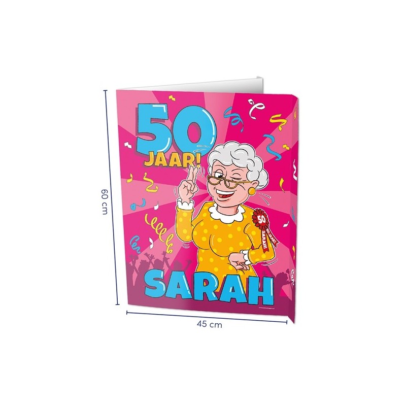 Paperdreams Window signs - Sarah 50 jaar 60x45cm