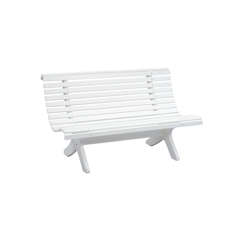 Bompa Banc de jardin en bois d'épicéa 140x76x84cm blanc