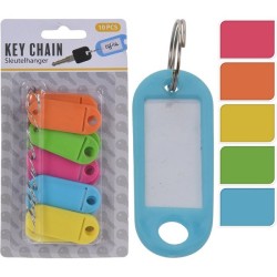 Porte-clés avec étiquette interchangeable. 10 pièces sur carte