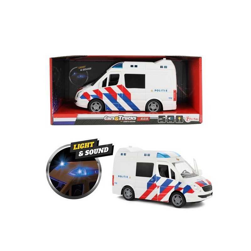 Toi Toys Cars&Trucks Politiebus frictie met licht en geluid 21cm