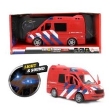 Toi Toys Cars&Trucks Brandweerbus frictie met licht en geluid 21cm