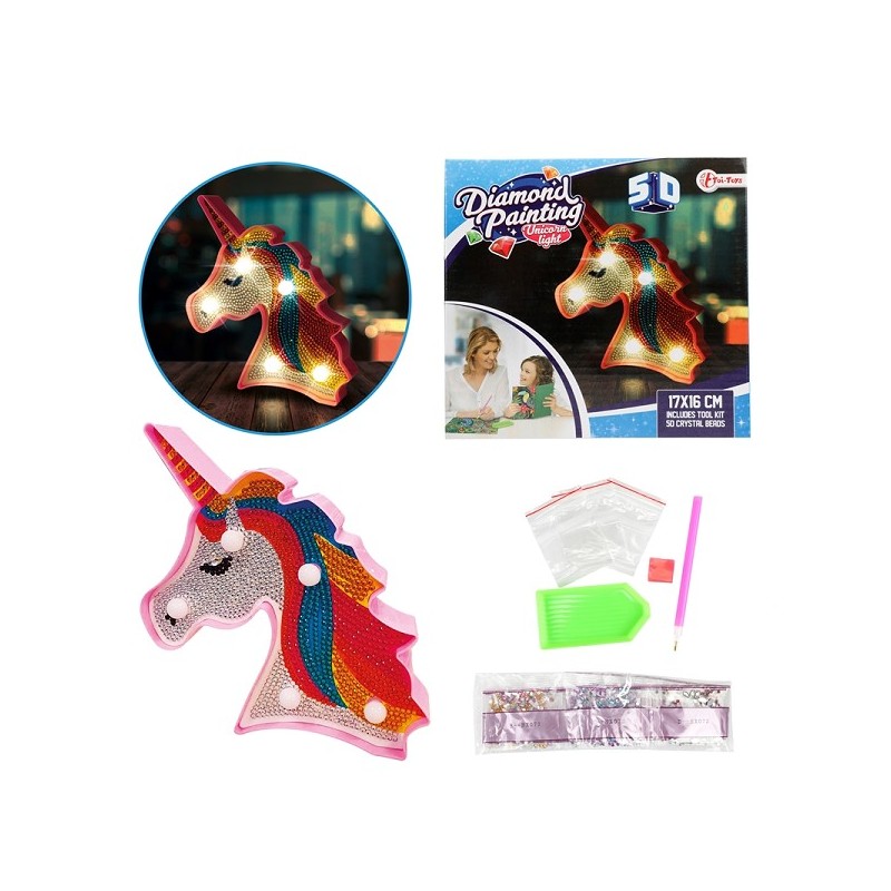 Toi Toys Peinture diamant Lampe Licorne 17x16cm