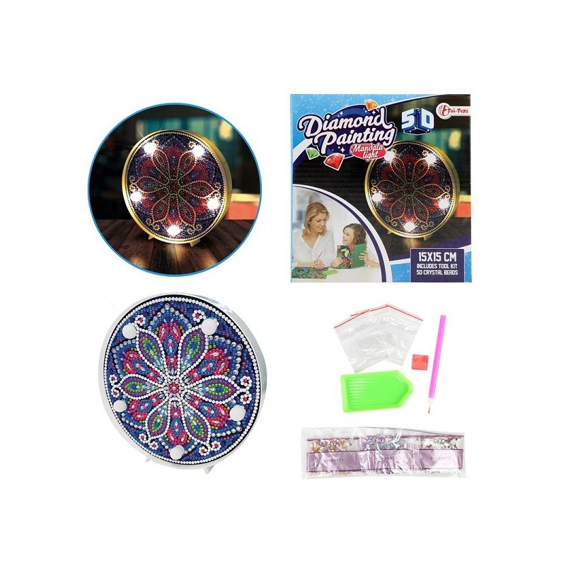 Toi Toys Peinture diamant Lampe Mandala 18x16x3cm