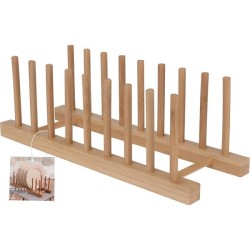 Home & Styling Support à assiettes bambou 34x13,5x12cm