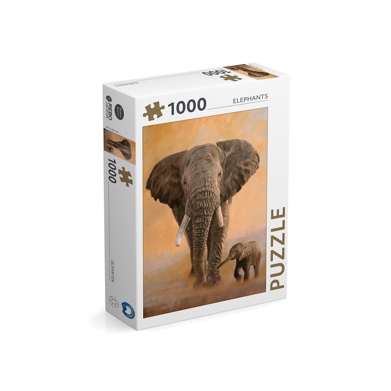 Puzzle Rebo Éléphants 1000 pièces
