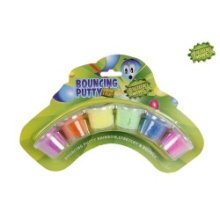 Putty King Bouncingputty rainbow 6x12gr op kaart