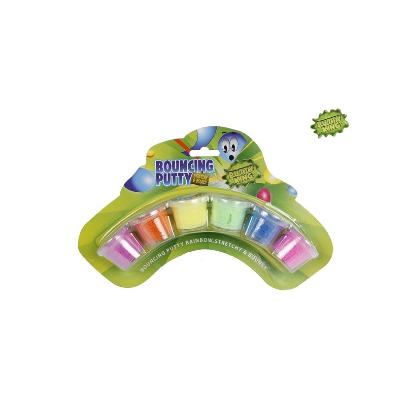 Putty King Bouncingputty arc-en-ciel 6x12gr sur carte