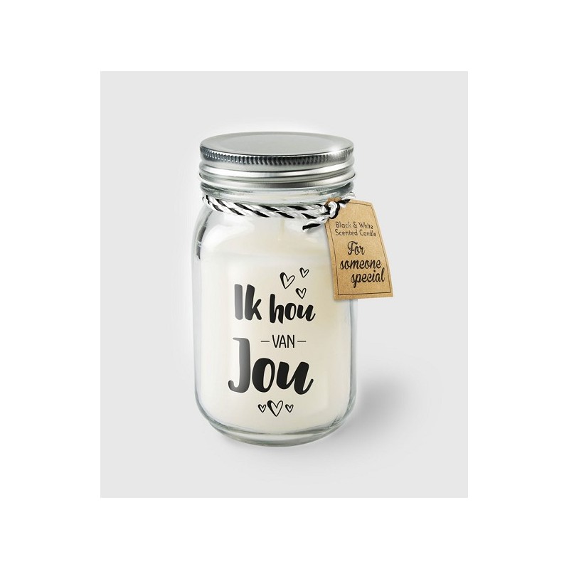 Paperdreams Black & White scented candles - Ik hou van jou