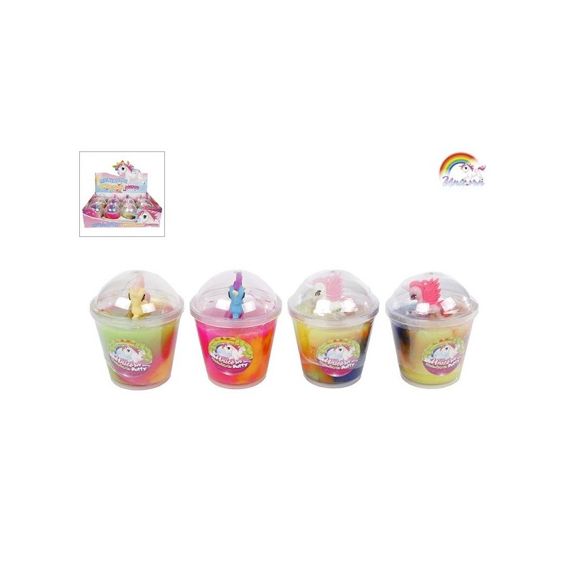 Unicorn multi colour putty met figuur