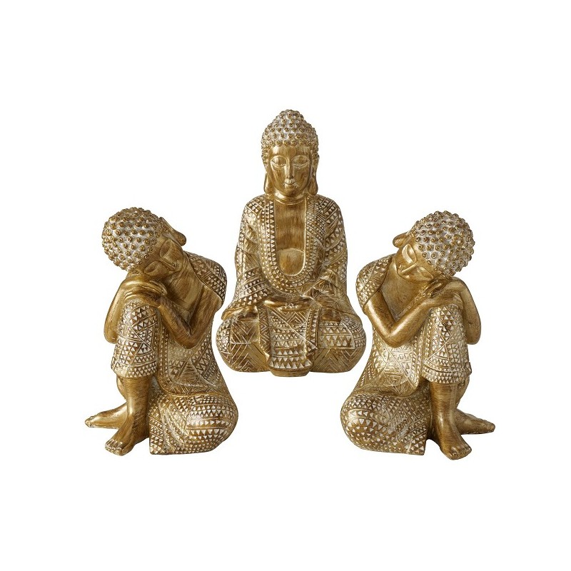 Boltze Home Figurine Bouddha Dilara polyrésine H18cm or