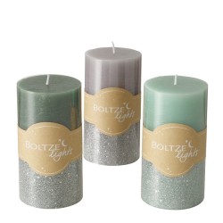 Boltze Home Stompkaars Mariza Ø7xH13cm , Grey, Sage green, Silver colour-mix