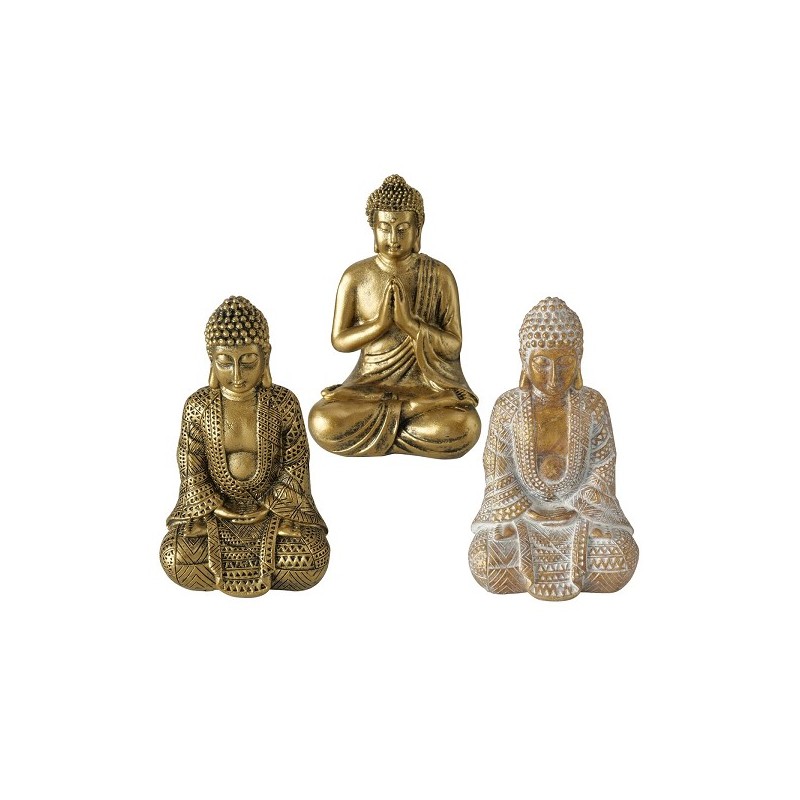 Boltze Home figuur Javen Boeddha polyresin H10cm goud