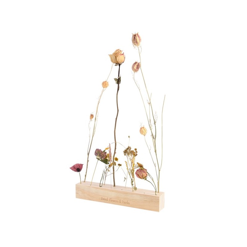 Esschert Design Bloemen en kruiden standaard hout 25x4x4cm ( exclusief bloemen )