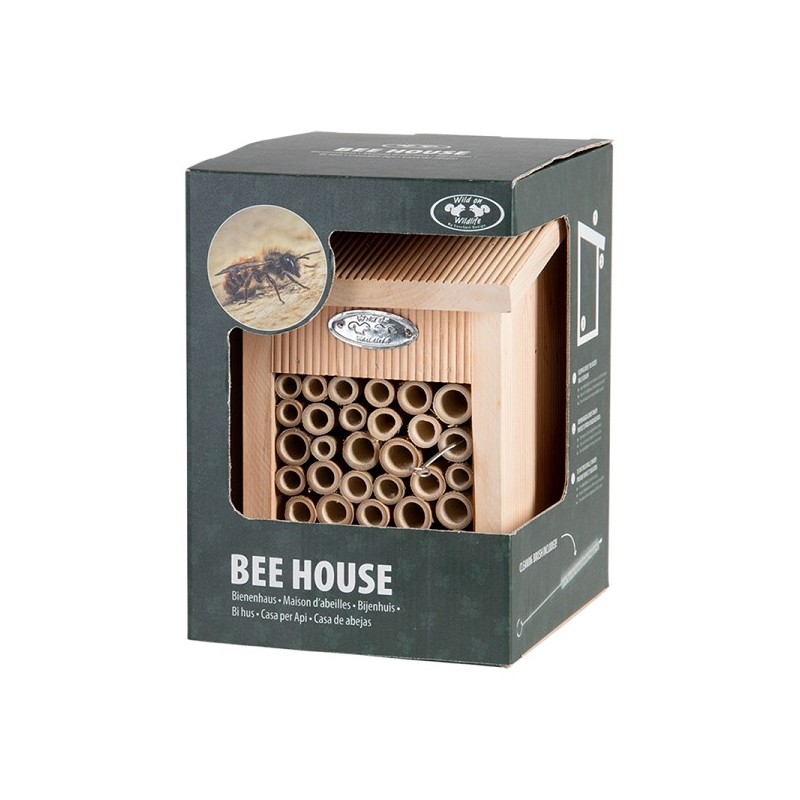 Esschert Design Maison d'abeilles dans une boîte cadeau 16x15,5x22cm