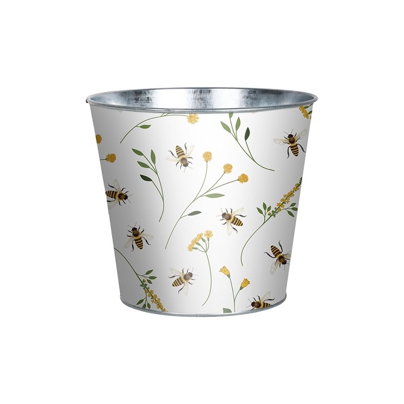 Esschert Design Pot de fleur avec imprimé abeille Ø16x14cm