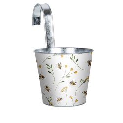 Esschert Design Pot de fleur avec crochet imprimé abeille Ø16x26cm