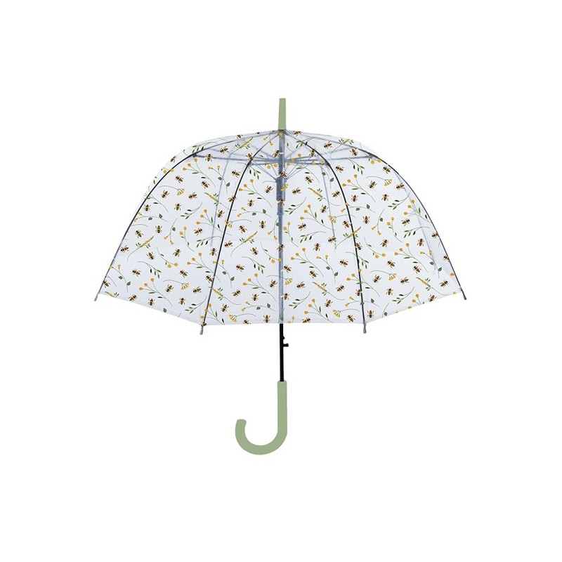 Esschert Design Parapluie transparent avec imprimé abeille Ø83cm