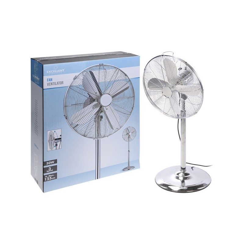 Ventilateur sur pied chromé Ø40cm à 3 vitesses