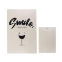 Panneau texte en métal Sourire, il y a du vin 20x30cm métal