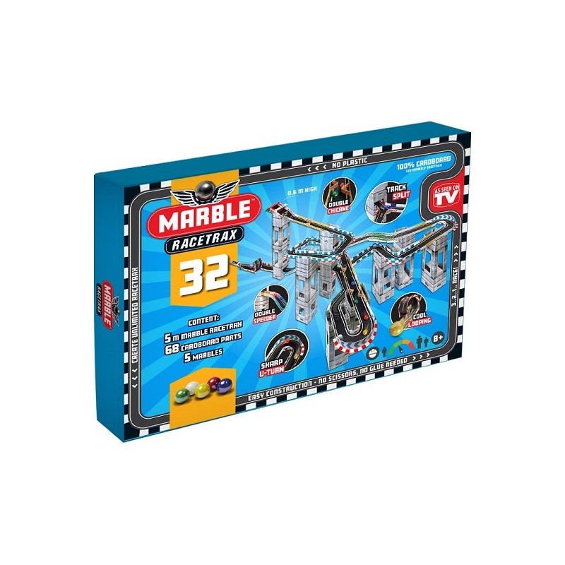 Marble Racetrax knikkerbaan circuitset 32 sheets 5m