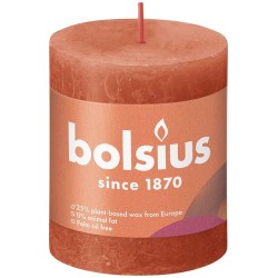 Bolsius Shine Collection Bougie bloc rustique 80/68 Orange Terreux - Orange Terreux