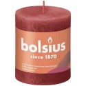 Bolsius Shine Collection Bougie bloc rustique 80/68 Rouge délicat - Rouge délicat