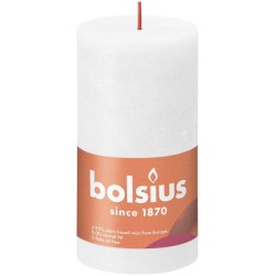 Bolsius Shine Collection Bougie bloc rustique 130/68 Blanc Nuageux- Blanc Nuageux