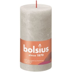 Bolsius Shine Collection Bougie bloc rustique 130/68 Sandy Grey - Gris sable