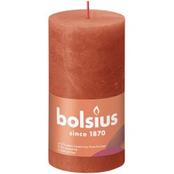 Bolsius Shine Collection  Rustiek stompkaars 130/68 Earthy Orange- Aards Oranje