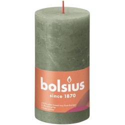 Bolsius Rustiek stompkaars 130/68 Fresh Olive- Fris Olijf