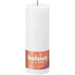 Bolsius Shine Collection Bougie bloc rustique 190/68 Cloudy White- Cloudy White