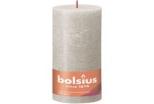 Bolsius Shine Collection  Rustiek stompkaars 190/68 Sandy Grey - Zandgrijs