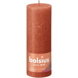 Bolsius Shine Collection Bougie bloc rustique 190/68 Orange terreux- Orange terreux