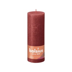Bolsius Shine Collection Bougie bloc rustique 190/68 Rouge délicat - Rouge délicat