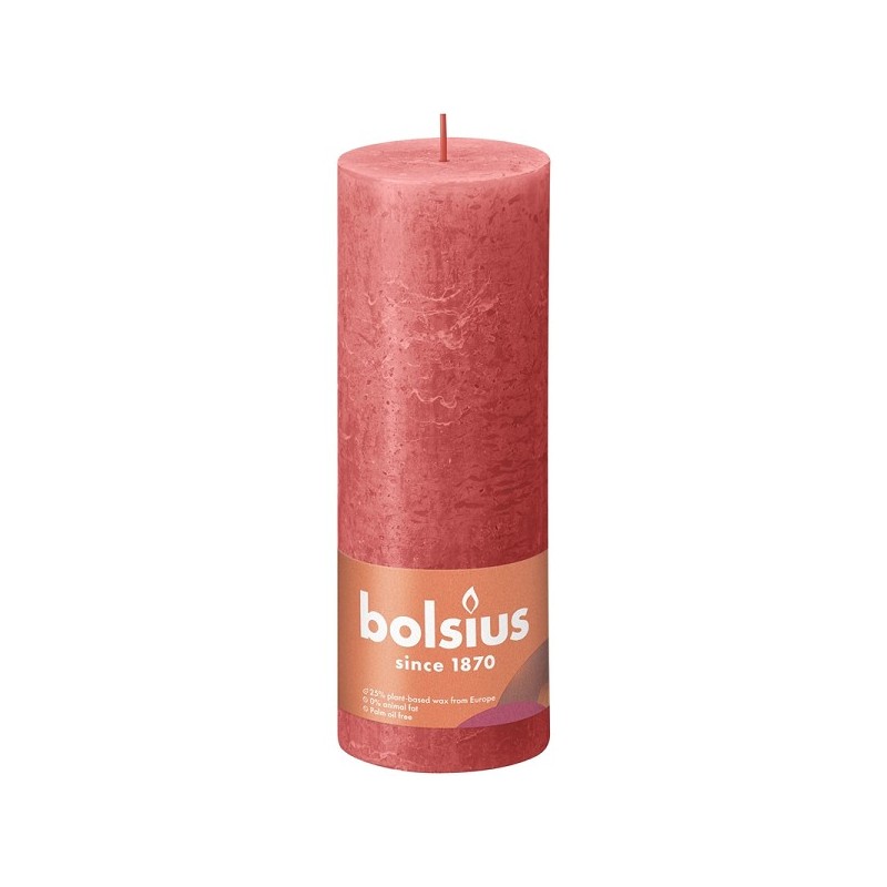 Bolsius Shine Collection Rustiek stompkaars 190/68 Blossom Pink -Bloesem Roze