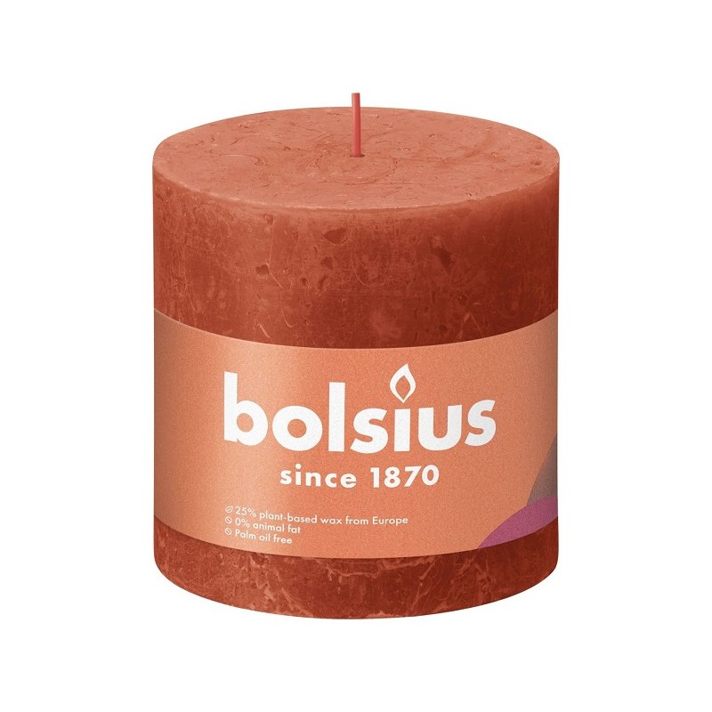 Bolsius Shine Collection Bougie pilier rustique 100/100 Orange Terreux - Orange Terreux